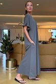 Made in Italy Summer Oscar Pure Cotton T Shirt Dress Mocha /12 =